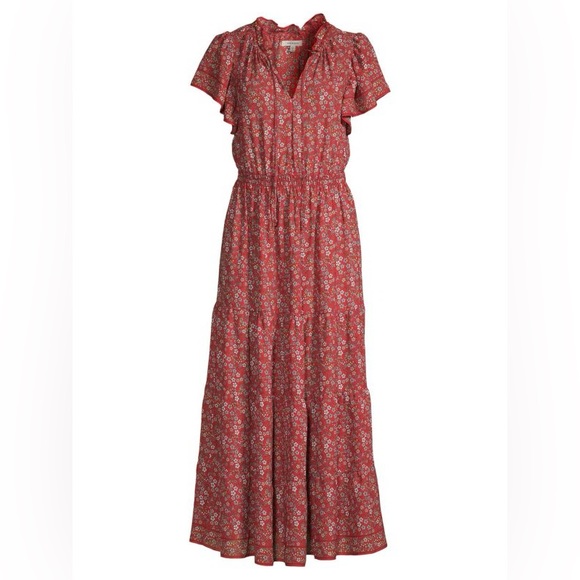 NWOT MAX STUDIO || Floral Flutter-Sleeve Maxi Dress Sz Xl - Picture 3 of 14